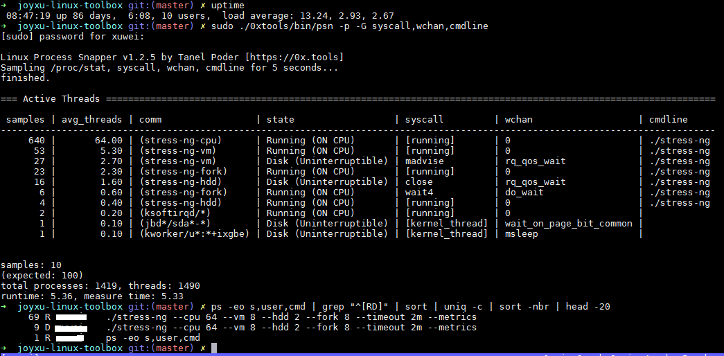 linux debug load_sample